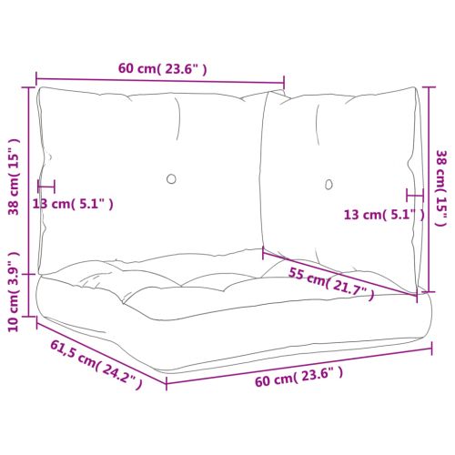Палетни възглавници, 3 бр, сиви, текстил