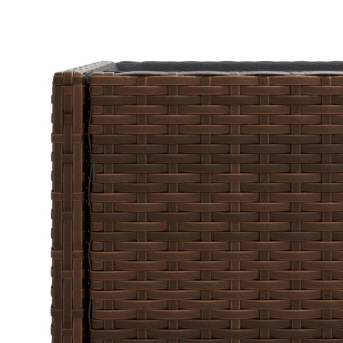 Градински плантери с рафт, 2 бр, кафяв, 90x40x75 см, полиратан