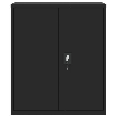 Шкаф за папки черен 90x40x105 см стомана