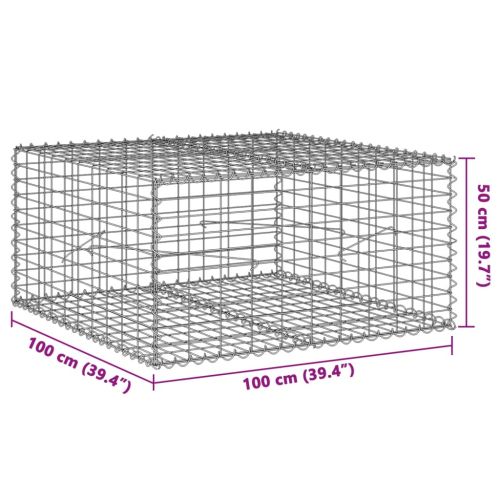 Габионна кошница с покритие, 100x100x50 см, поцинковано желязо
