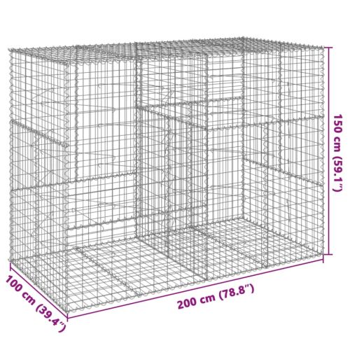 Габионна кошница с покритие, 200x100x150 см, поцинковано желязо