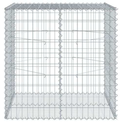 Габионна кошница с капак, 100x100x100 см, поцинковано желязо