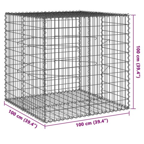 Габионна кошница с капак, 100x100x100 см, поцинковано желязо