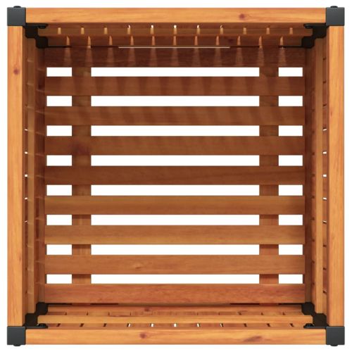 Градинска кашпа 45x45x44 см масивна акация и стомана