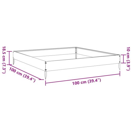 Градинска повдигната леха 100x100x18,5 см неръждаема стомана