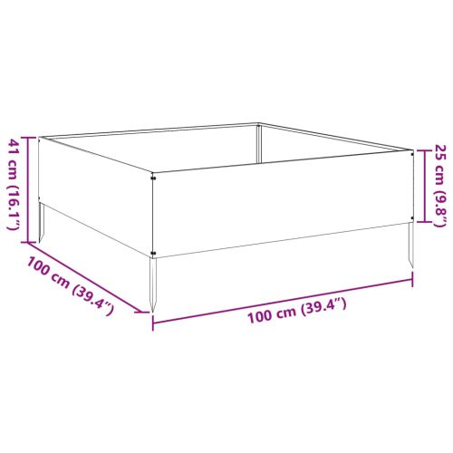 Градинска повдигната леха 100x100x41 см неръждаема стомана
