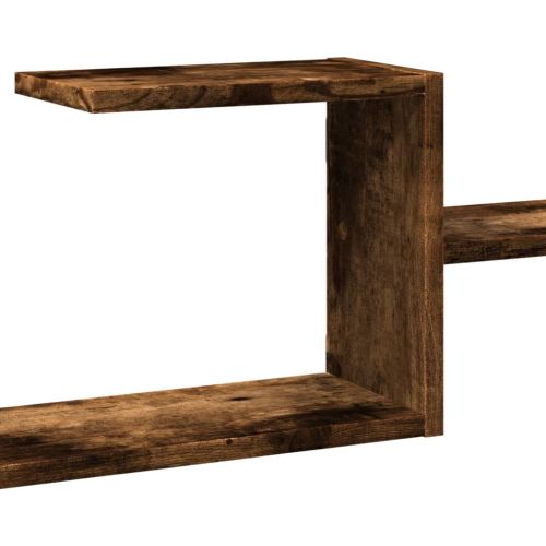 Стенен рафт, опушен дъб, 104x15x49 см, инженерно дърво
