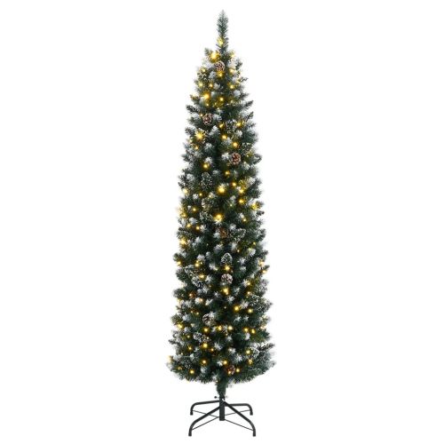 Изкуствена тънка коледна елха, 150 LED, 150 см
