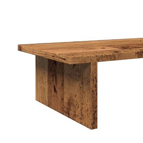 Поставка за монитор, старо дърво, 100x27x15 см, инженерно дърво