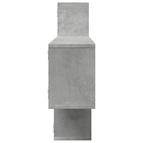Стенен рафт, бетонно сив, 167,5x18x68 см, инженерно дърво