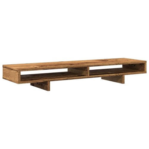 Поставка за монитор, старо дърво, 100x27x15 см, инженерно дърво