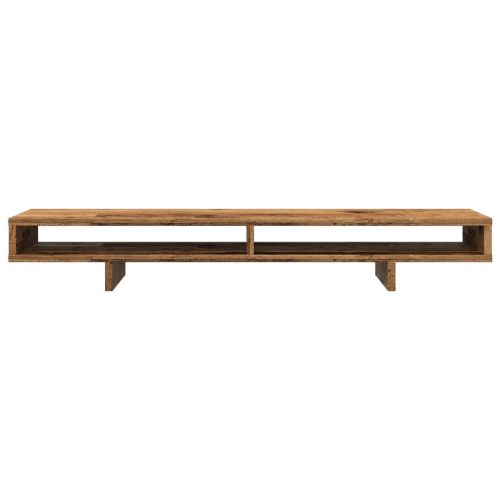 Поставка за монитор, старо дърво, 100x27x15 см, инженерно дърво