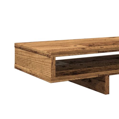 Поставка за монитор, старо дърво, 100x27x15 см, инженерно дърво