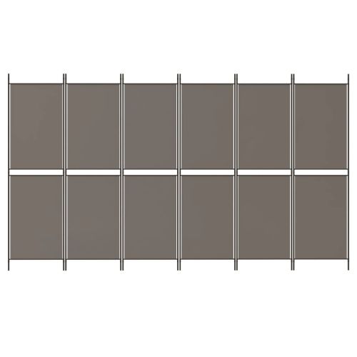 Параван за стая, 6 панела, антрацит, 300x220 cм, текстил