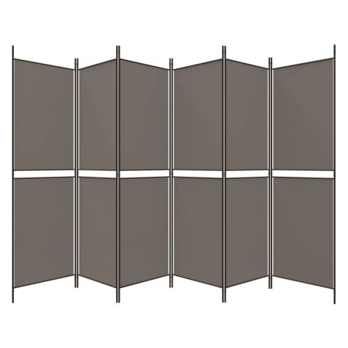 Параван за стая, 6 панела, антрацит, 300x220 cм, текстил
