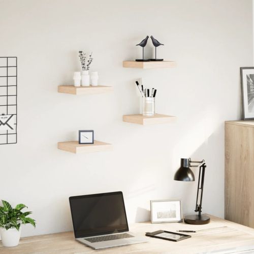 Рафтове за стена 4 бр 23x23,5x4 см инженерна дървесина