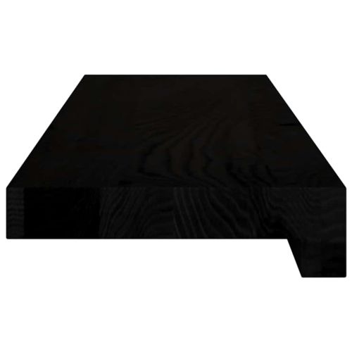 Прозоречни первази, 2 бр, кафяво-черни, 70x15x2 см, дъб масив