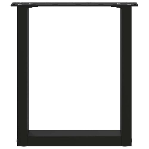 Крака за масичка за кафе, U-образни, 2 бр., черни, 38 x (42-43) см, стомана