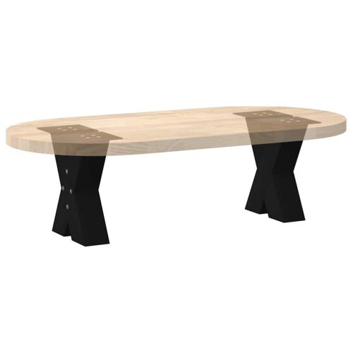Крака за масичка за кафе, X-образни, 2 бр., черни, 30 x (30-31) см, стомана