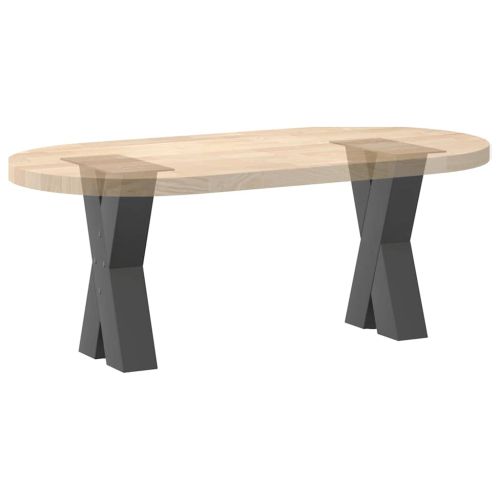 Крака за масичка за кафе, X-образни, 2 бр., антрацит, 38 x (42-43) см, стомана