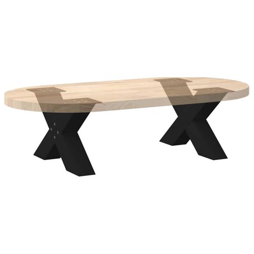 Крака за масичка за кафе, X-образни, 2 бр., черни, 60 x (30-31) см, стомана