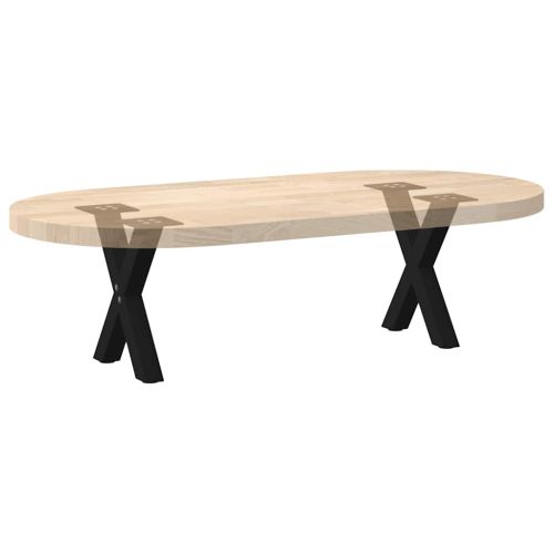 Крака за масичка за кафе, X-образни, 2 бр., черни, 37 x (30-31) см, стомана