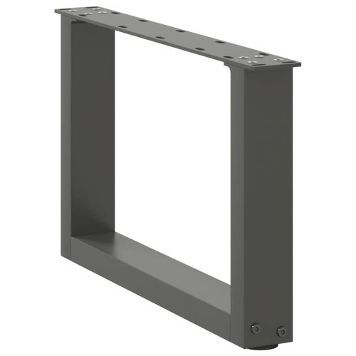 Крака за масичка за кафе, U-образни, 2 бр., антрацит, 50x(30-31) см, стомана