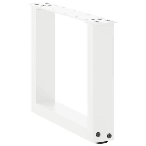 Крака за масичка за кафе, U-образни, 2 бр., бели, 40 x (30-31) см, стомана