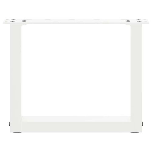 Крака за масичка за кафе, U-образни, 2 бр., бели, 40 x (30-31) см, стомана