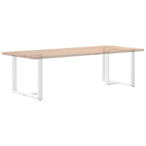 Крака за трапезна маса, Т-образни, 2 бр., бели, 100x35x(72-73) см, стомана