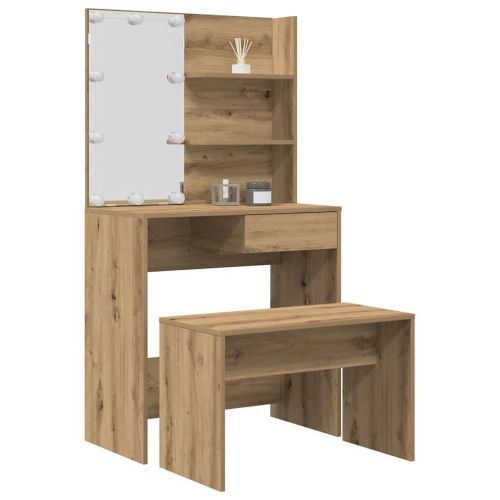 Комплект тоалетка с LED Artisan Oak Engineered Wood