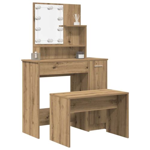 Комплект тоалетка с LED Artisan Oak Engineered Wood