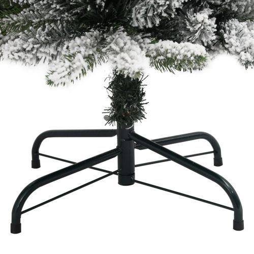 Изкуствена тънка коледна елха с флокиран сняг 240 cm PVC&PE