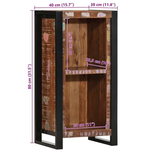 Нощно шкафче 40x30x80 cm Масивна дървесина Възстановена