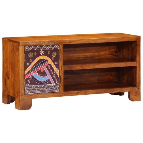 ТВ шкаф Multicolour 90x30x45 масивна дървесина акация