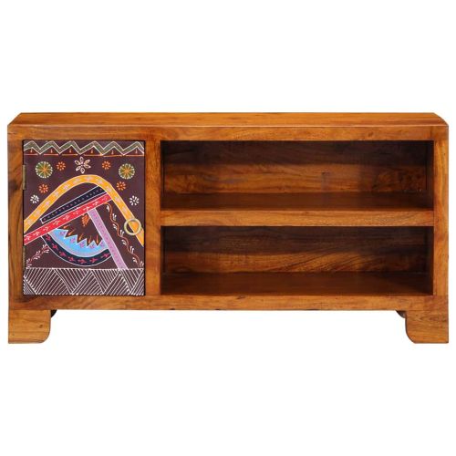 ТВ шкаф Multicolour 90x30x45 масивна дървесина акация