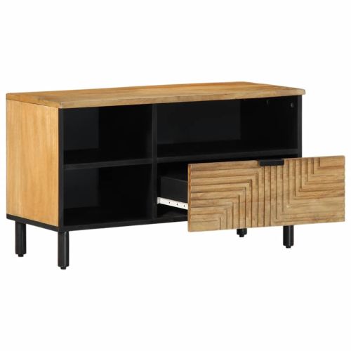 TV шкаф кафяв 80x33x46 cm масивна дървесина манго