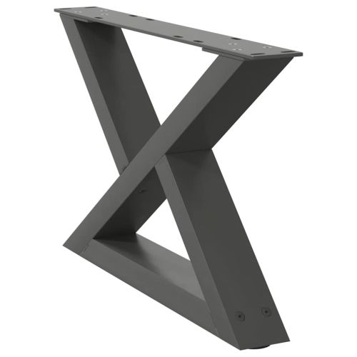 Крака за масичка за кафе, 2 бр., антрацит, 50x(30-31,3) см, стомана