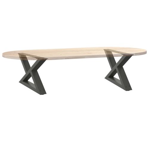 Крака за масичка за кафе, 2 бр., антрацит, 50x(30-31,3) см, стомана