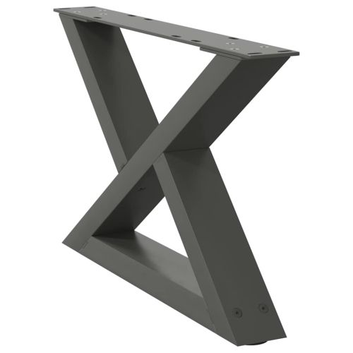 Крака за масичка за кафе, 2 бр., антрацит, 60x(30-31,3) см, стомана