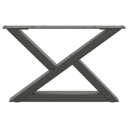 Крака за масичка за кафе, 2 бр., антрацит, 60x(30-31,3) см, стомана