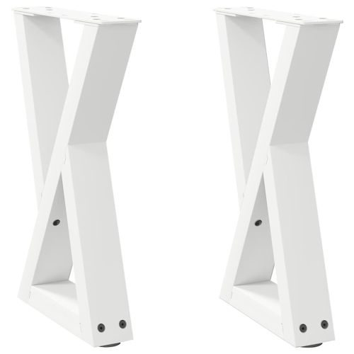 Крака за масичка за кафе, 2 бр., бели, 38 x (42-43,3) см, стомана