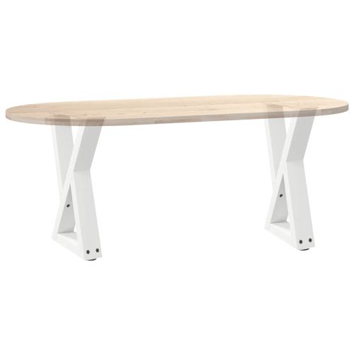 Крака за масичка за кафе, 2 бр., бели, 38 x (42-43,3) см, стомана