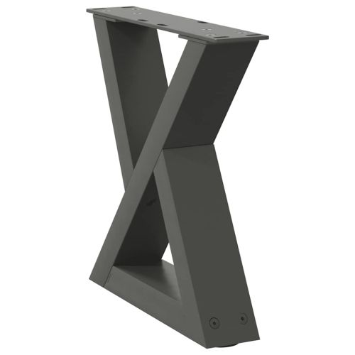 Крака за масичка за кафе, 2 бр., антрацит, 30x(30-31,3) см, стомана