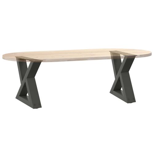 Крака за масичка за кафе, 2 бр., антрацит, 30x(30-31,3) см, стомана