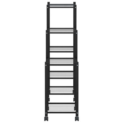 Стойка за цветя на колела 83x25x83,5 см черна желязо
