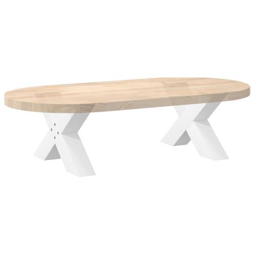 Крака за масичка за кафе, X-образни, 2 бр., бели, 50 x (30-31) см, стомана