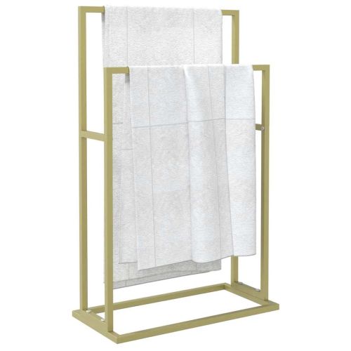 Свободностояща поставка за кърпи златиста 48x24x78,5 см желязо