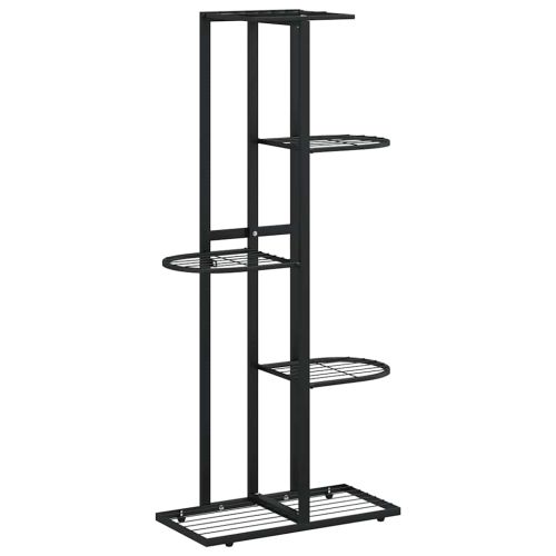 5-етажна поставка за цветя, 43x22x98 см, черен, метал