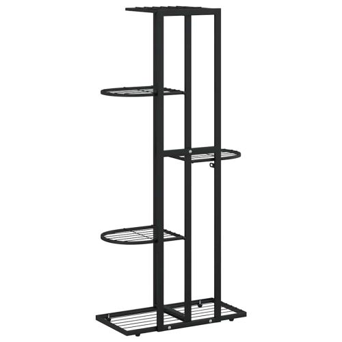 5-етажна поставка за цветя, 43x22x98 см, черен, метал